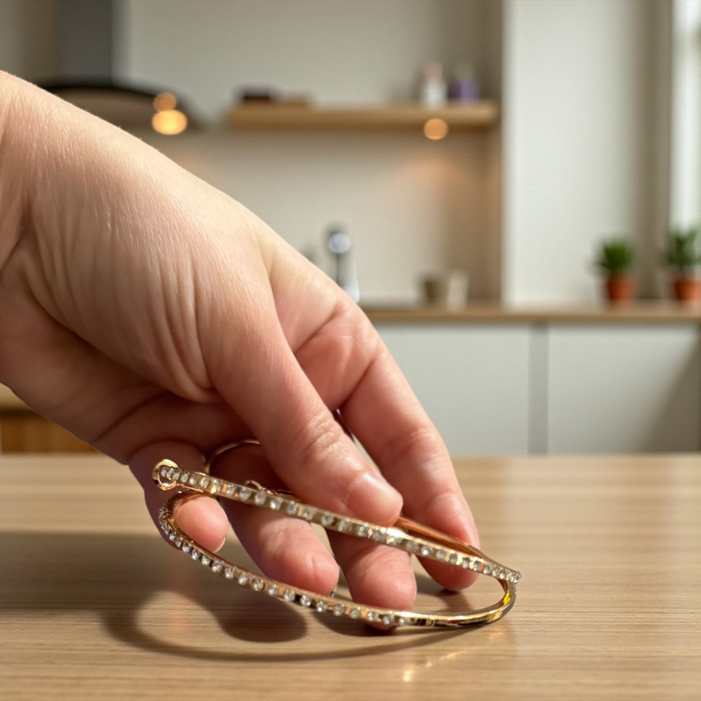 Large Gold Hoops With Bling
