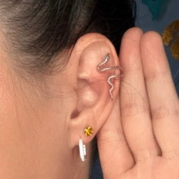 Rattle And Dazzle Snake Ear Cuff