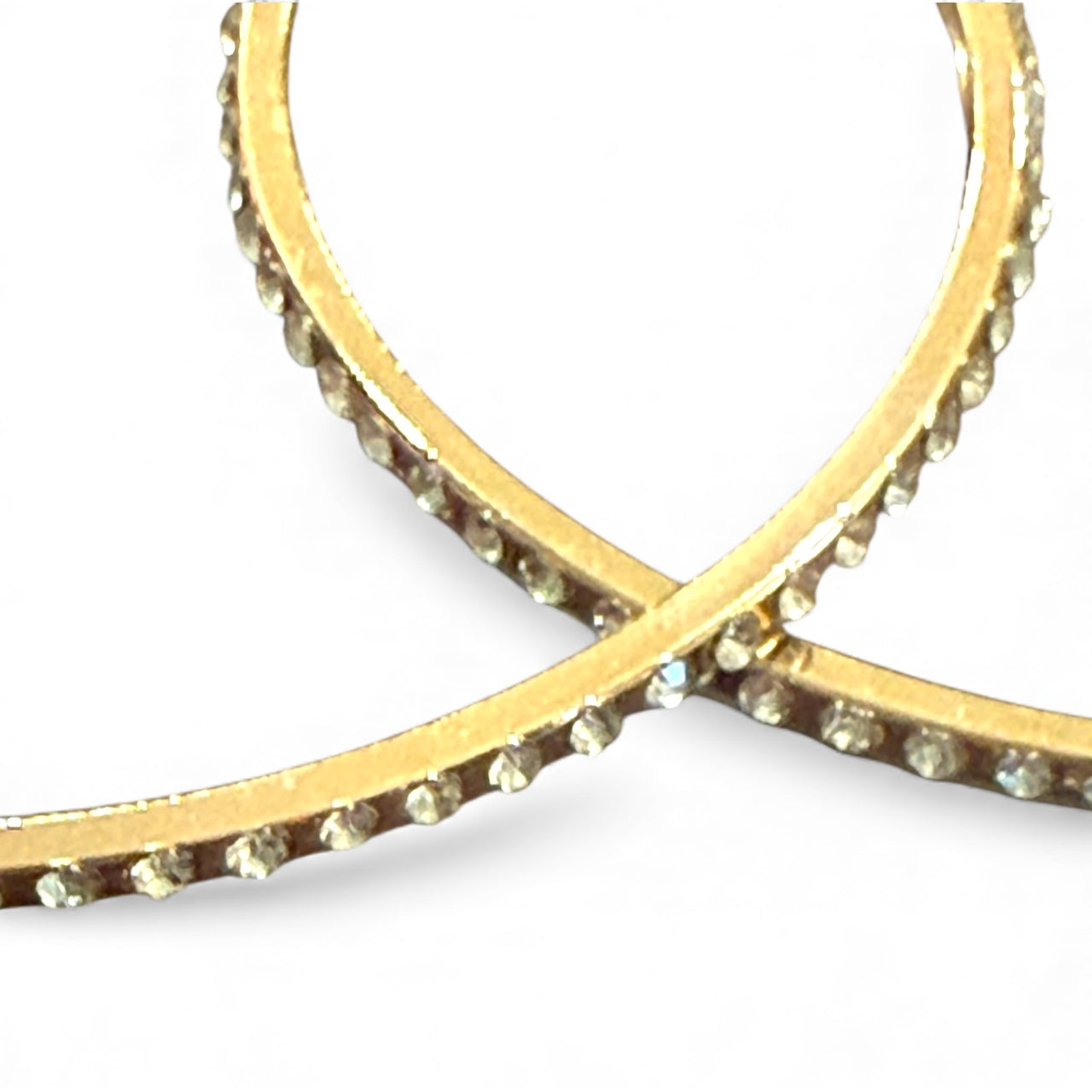 Large Gold Hoops With Bling