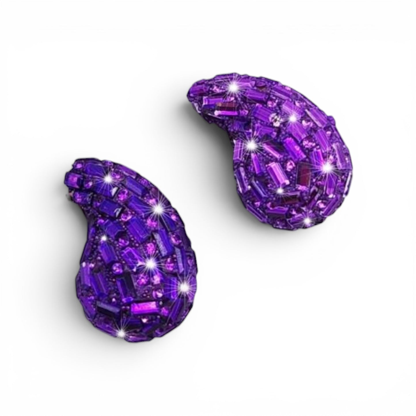 Glass Rhinestone Water Drop Stud Earrings