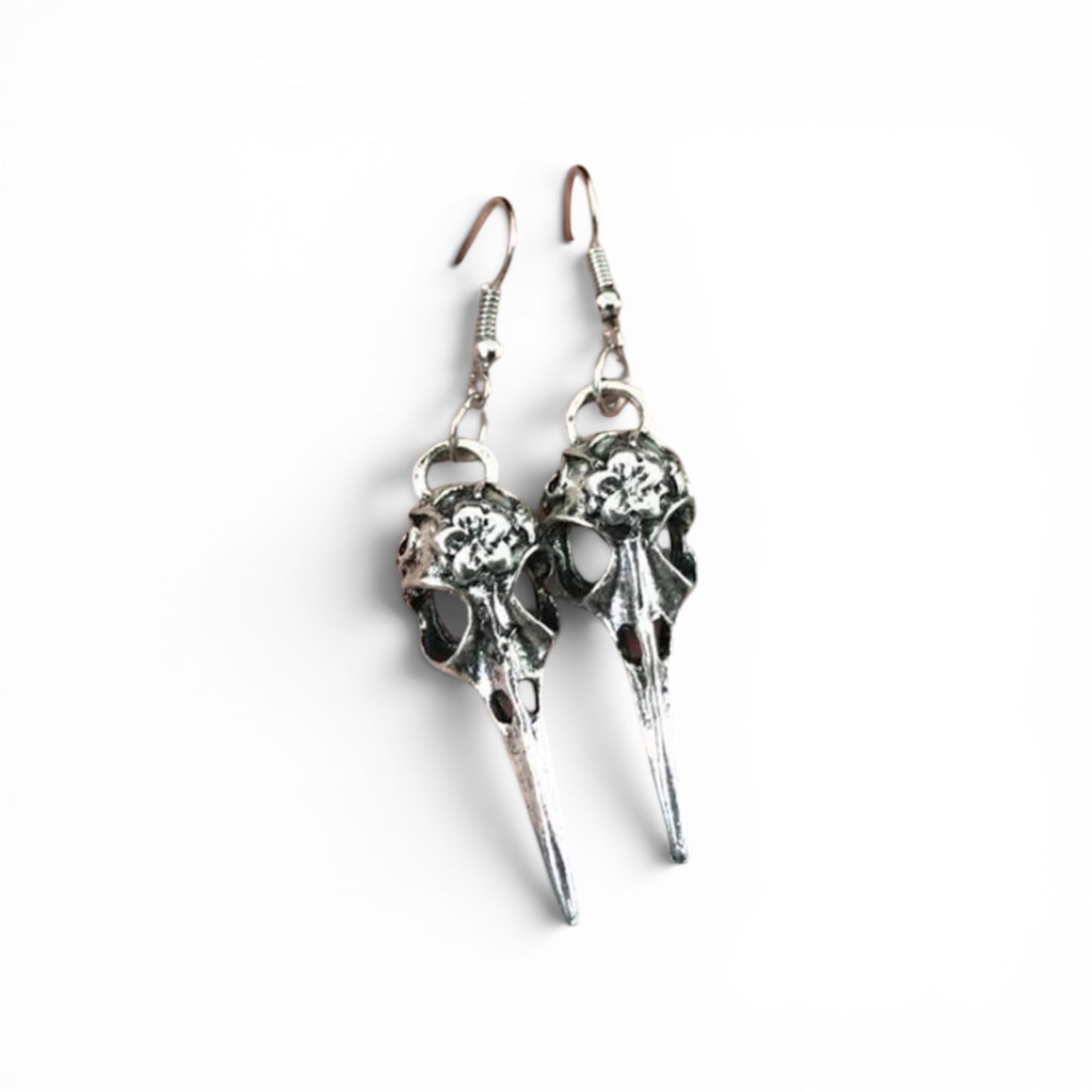 Ravens Relic Silver Earrings