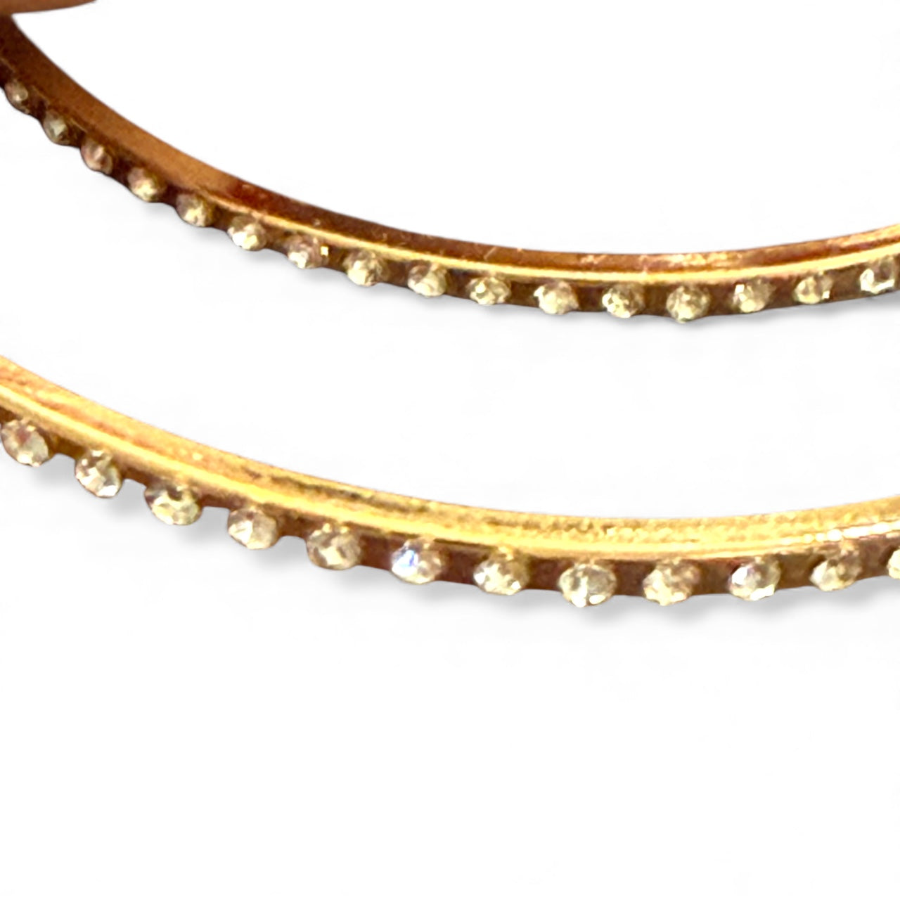 Large Gold Hoops With Bling