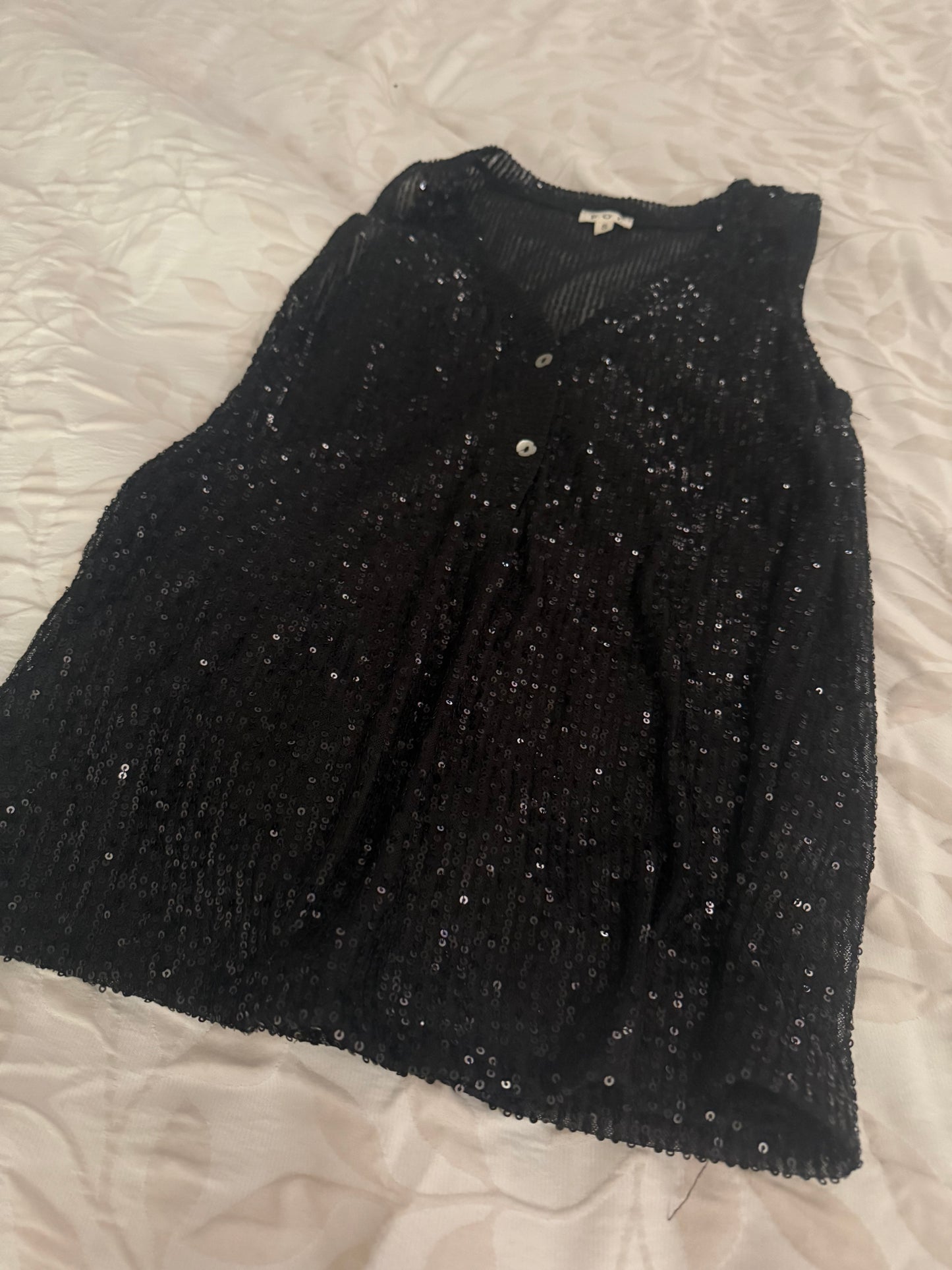 POL Button Down Sequin Top