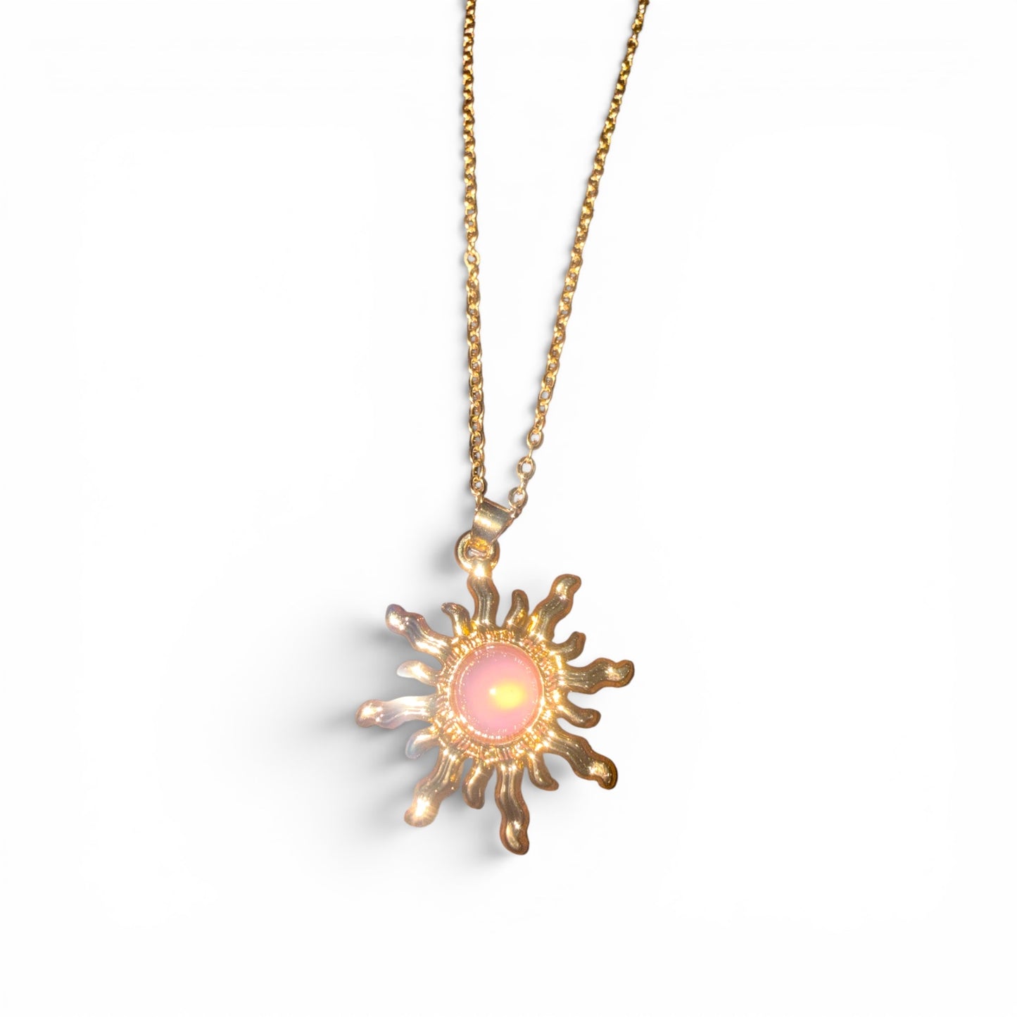 Celestial Sunstone Necklace Pink
