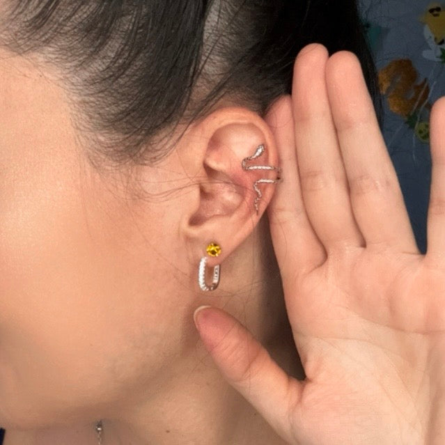Rattle And Dazzle Snake Ear Cuff