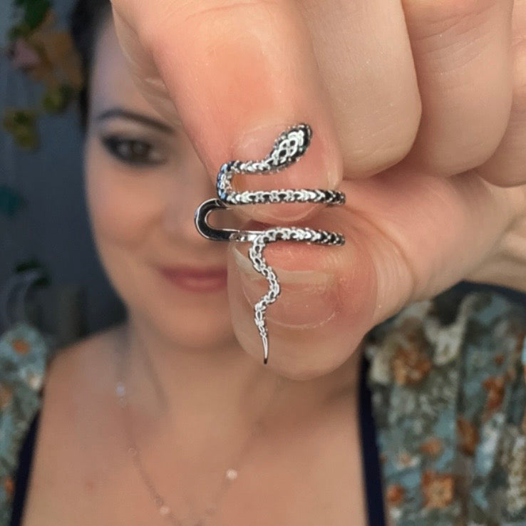 Rattle And Dazzle Snake Ear Cuff