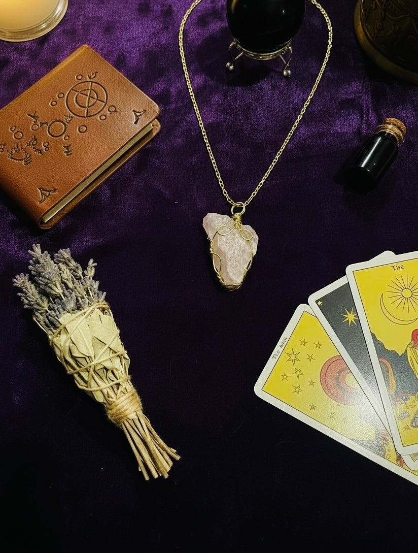 Raw Rose Quartz Necklace
