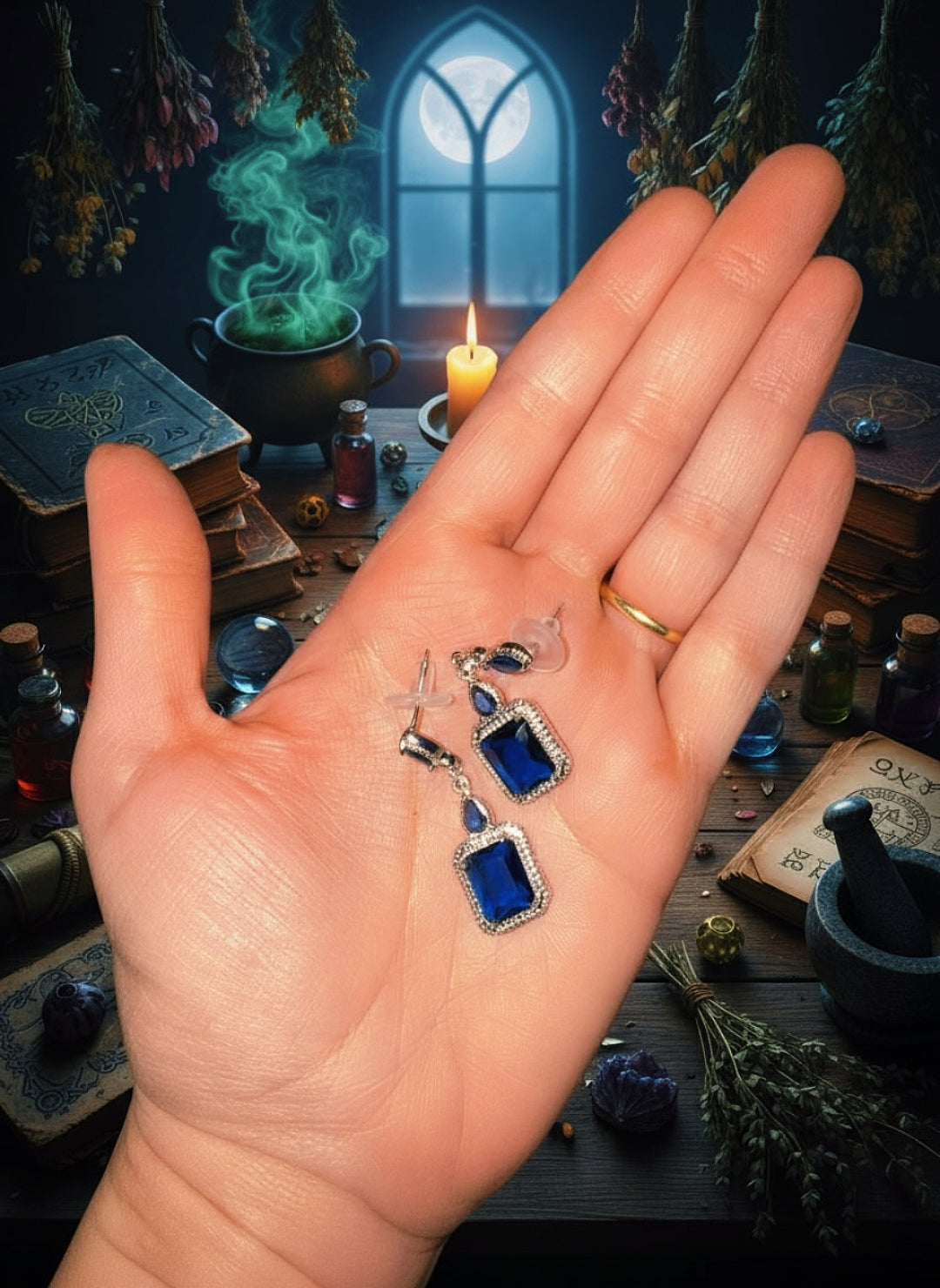 Sapphire Fire Earrings