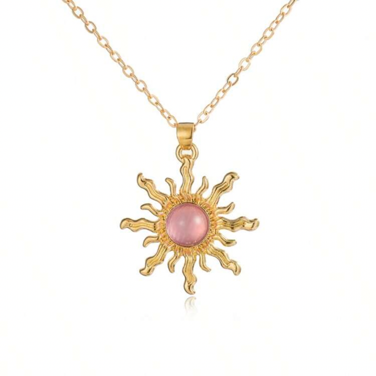 Celestial Sunstone Necklace Pink