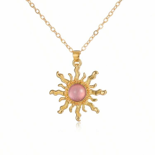 Celestial Sunstone Necklace Pink