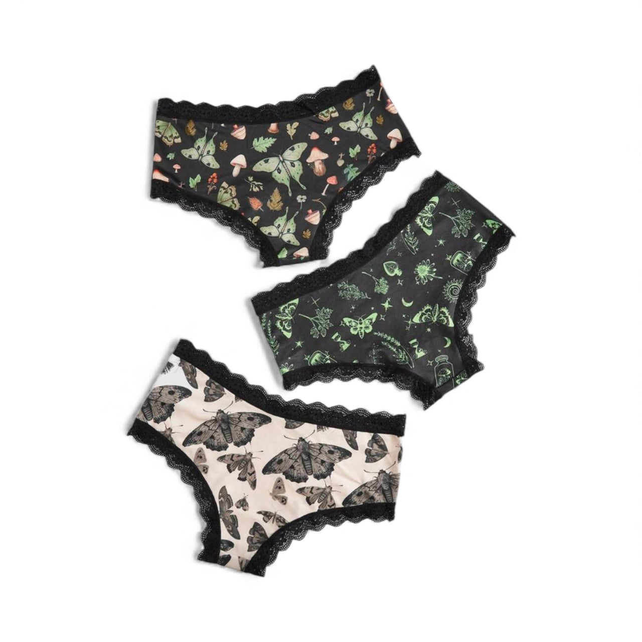 Gothic Moth Pantie 3pc Set