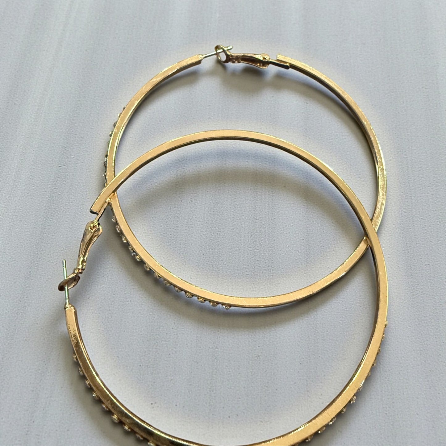 Large Gold Hoops With Bling