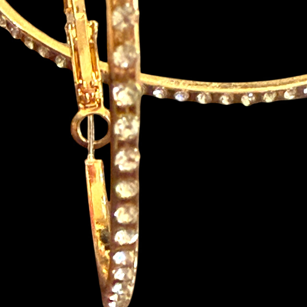 Large Gold Hoops With Bling