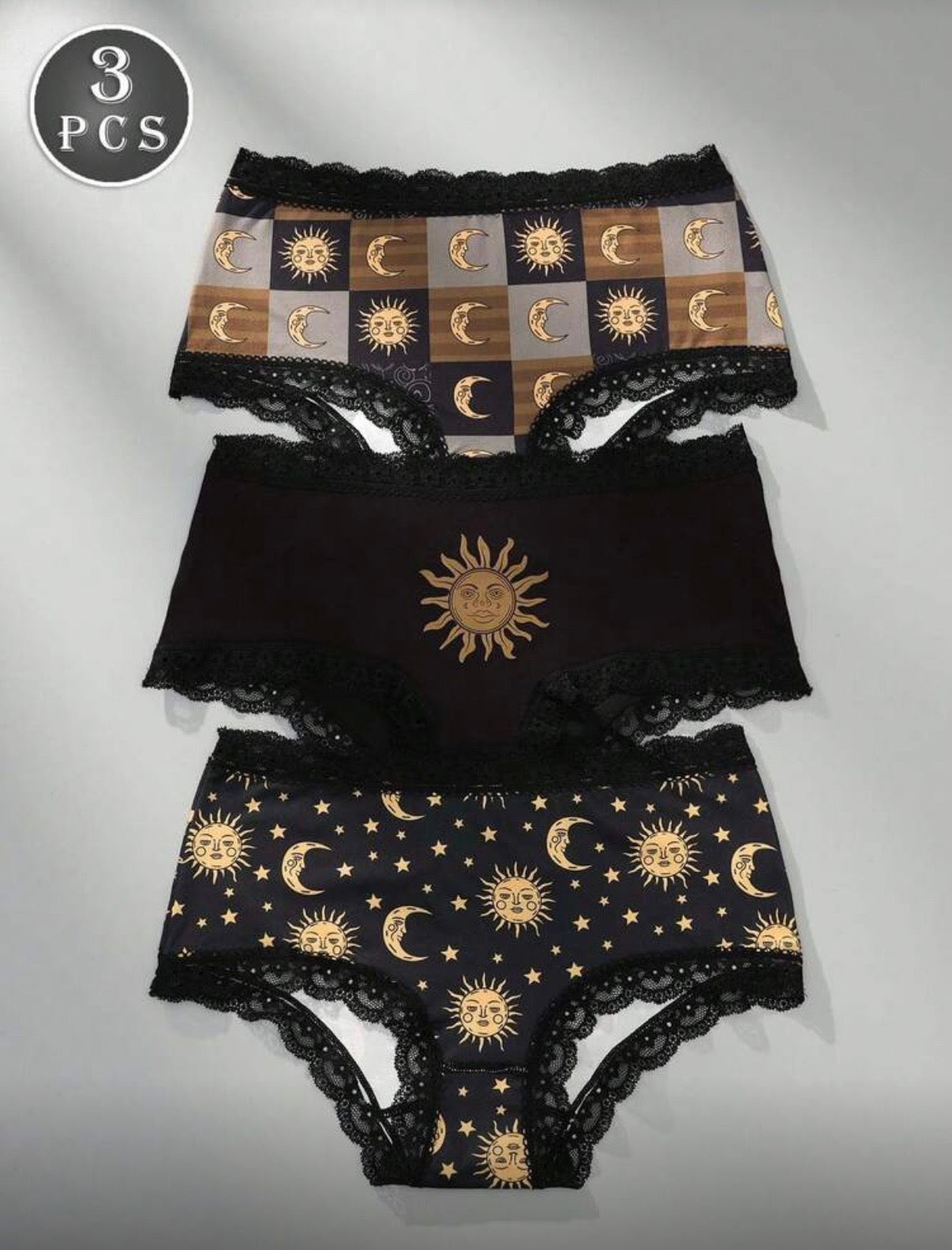 Sun And Moon Pantie 3pc Set