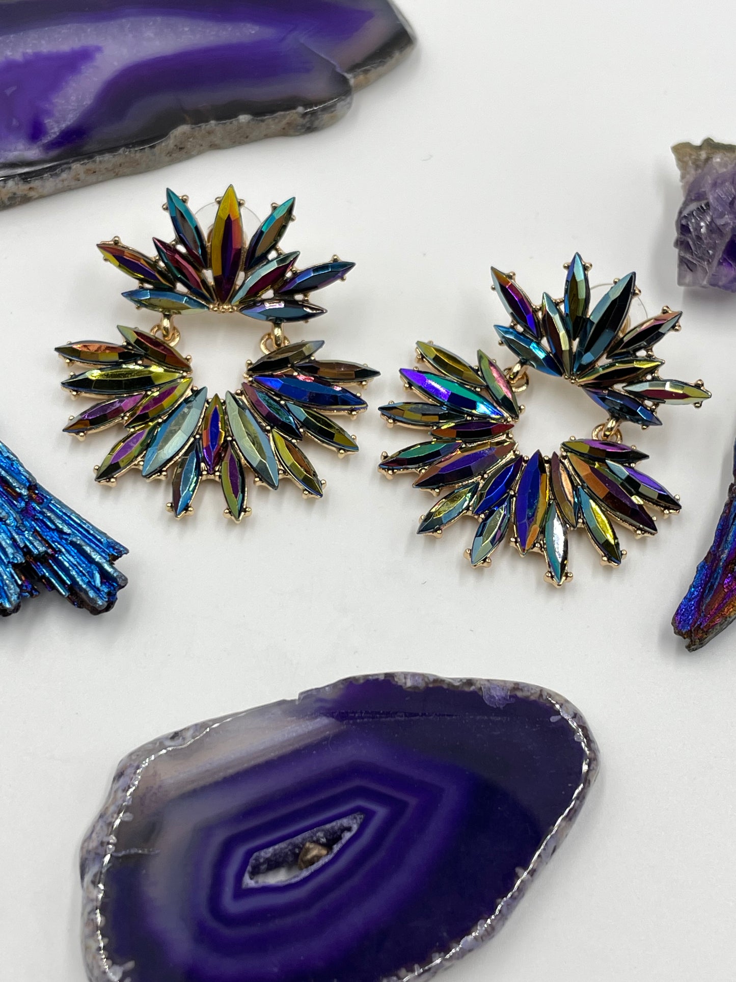 Feeling Powerful Multicolor Rhinestone Earrings