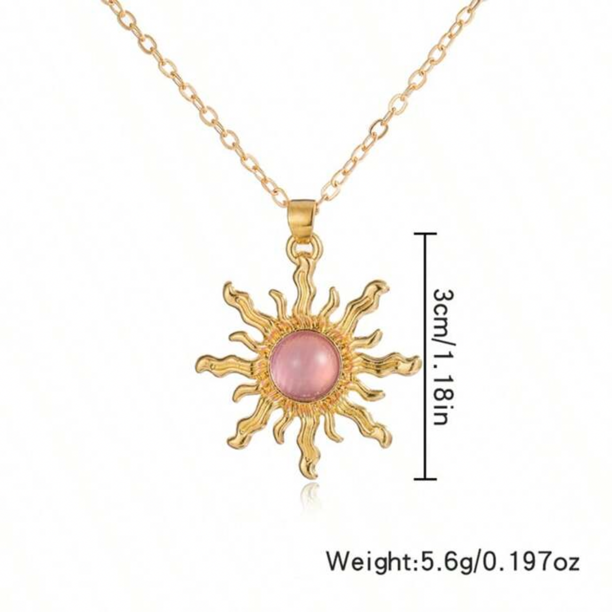 Celestial Sunstone Necklace Pink