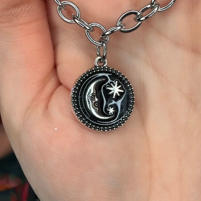 Moon In The Night Necklace Stainless Steel