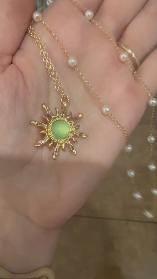 Verdant Sun Layered Necklace Set