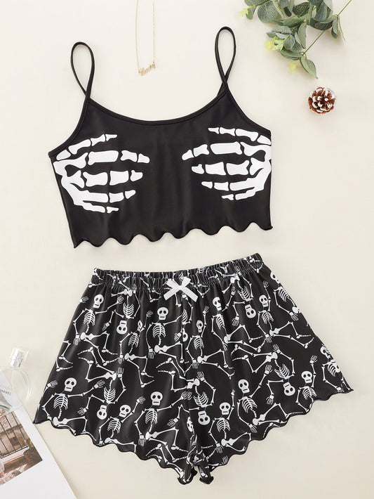 Skull Print Pajama Set