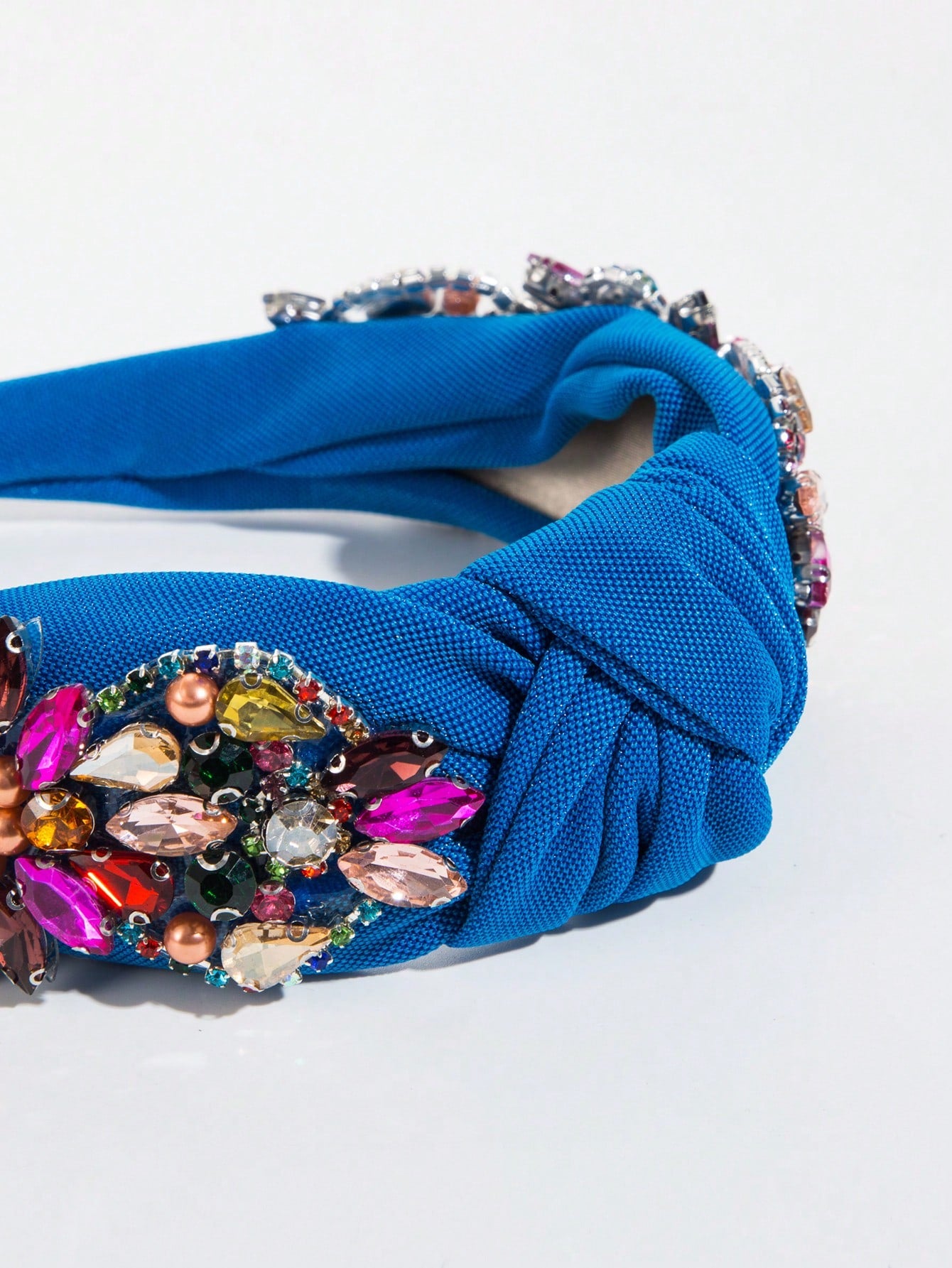 The Secret Garden Blue Floral Beaded Knot Headband 1 pc