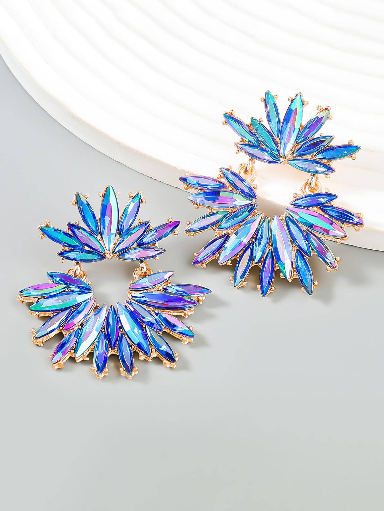 Feeling Powerful Multicolor Rhinestone Earrings
