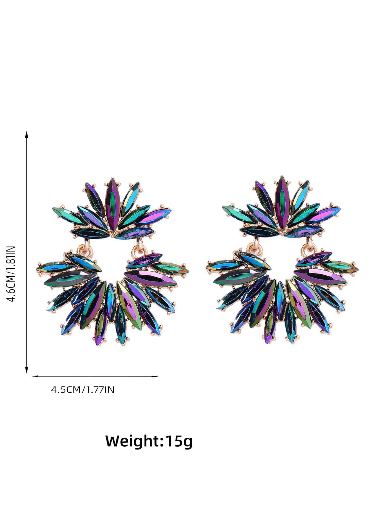 Feeling Powerful Multicolor Rhinestone Earrings