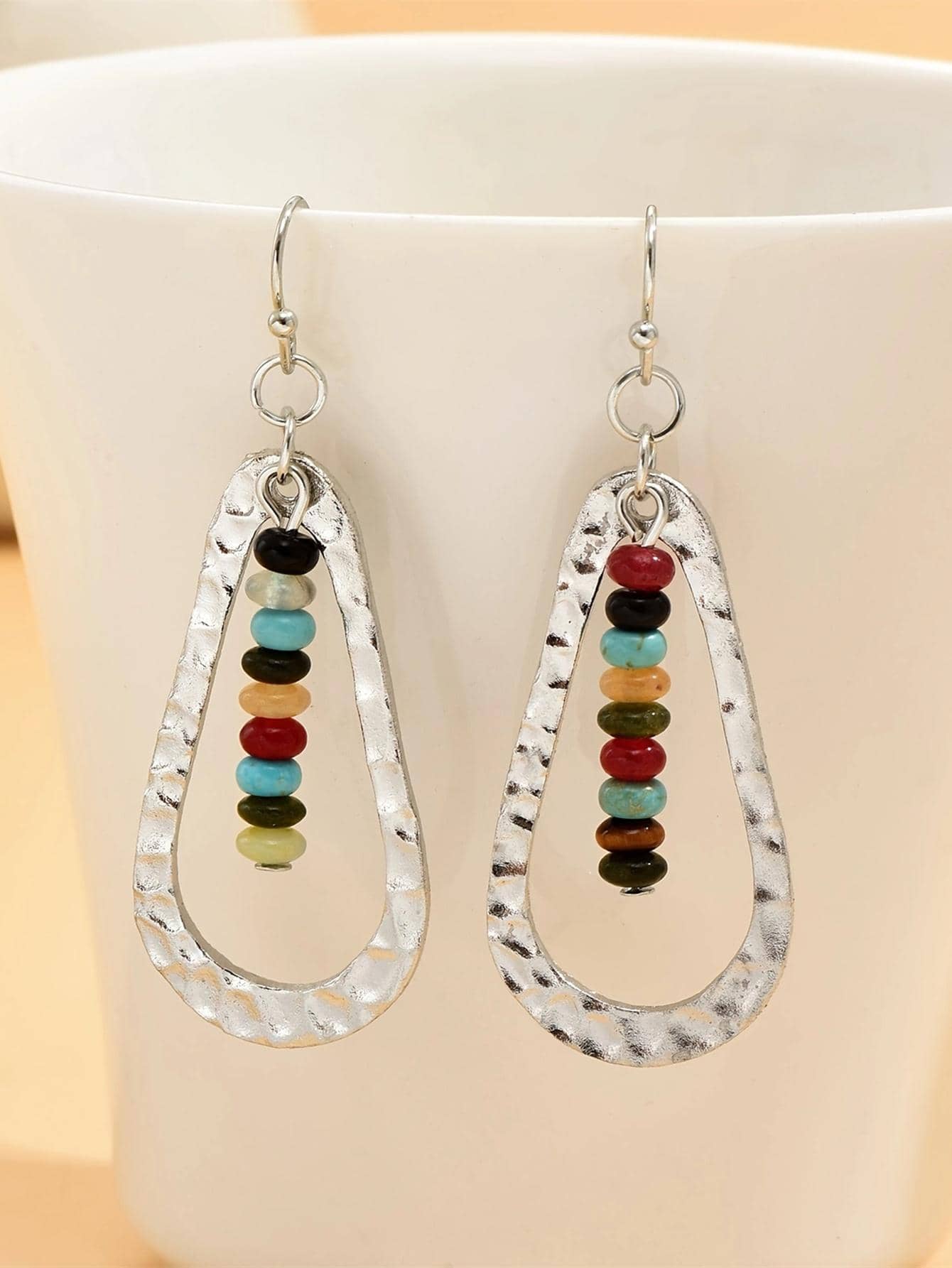 Bohemian Energy Bead Water Drop Earrings