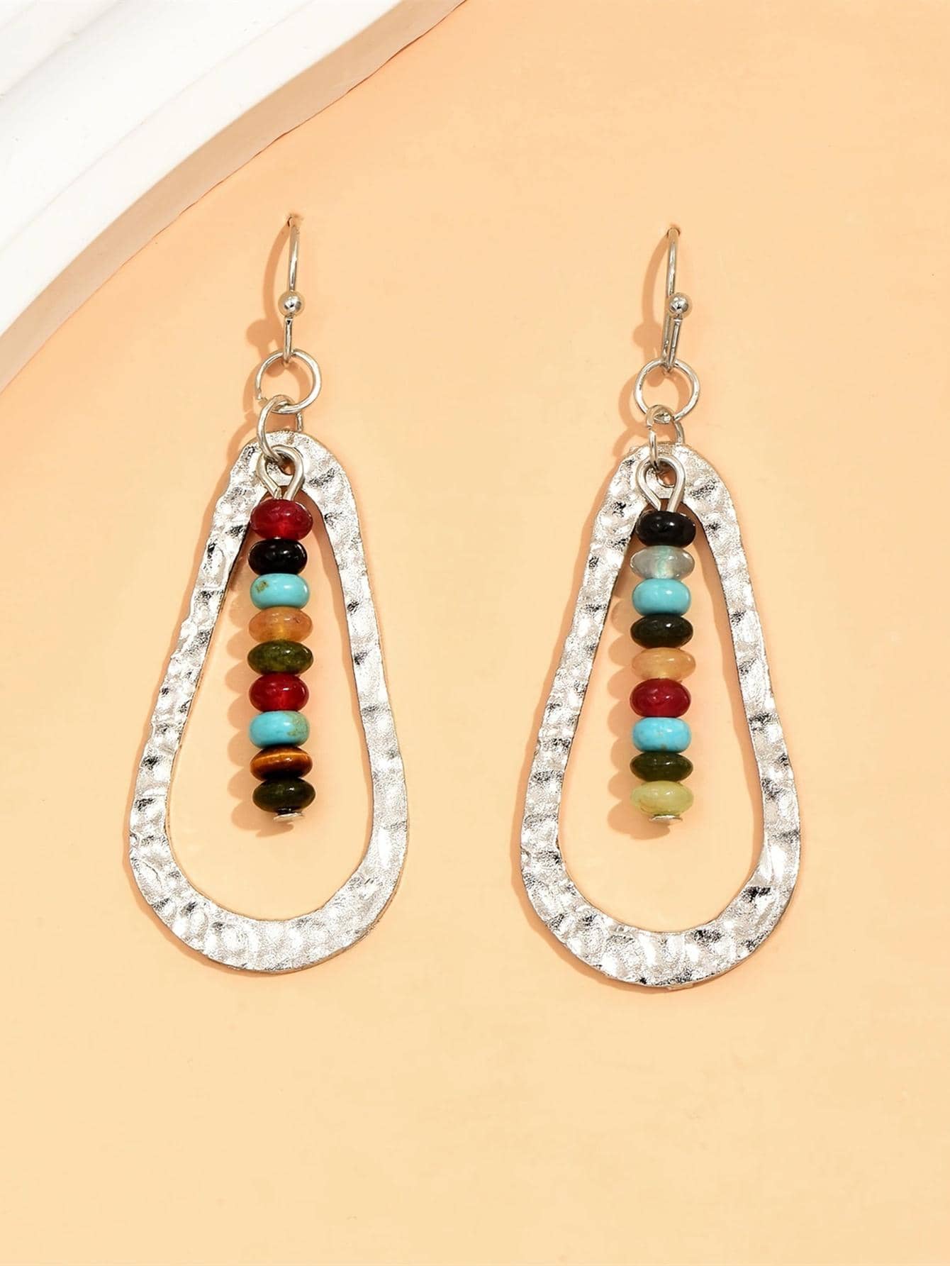 Bohemian Energy Bead Water Drop Earrings