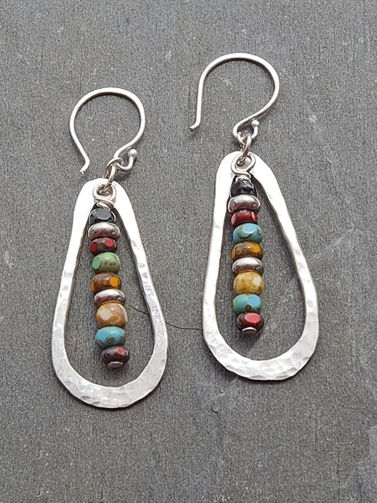 Bohemian Energy Bead Water Drop Earrings