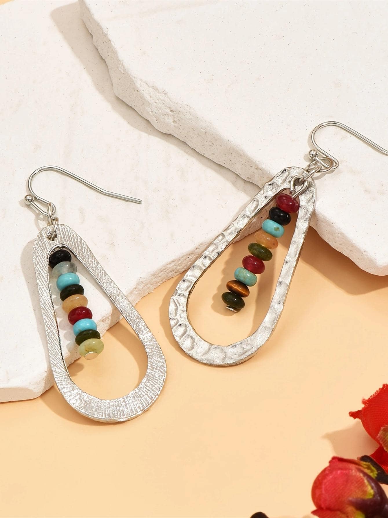 Bohemian Energy Bead Water Drop Earrings