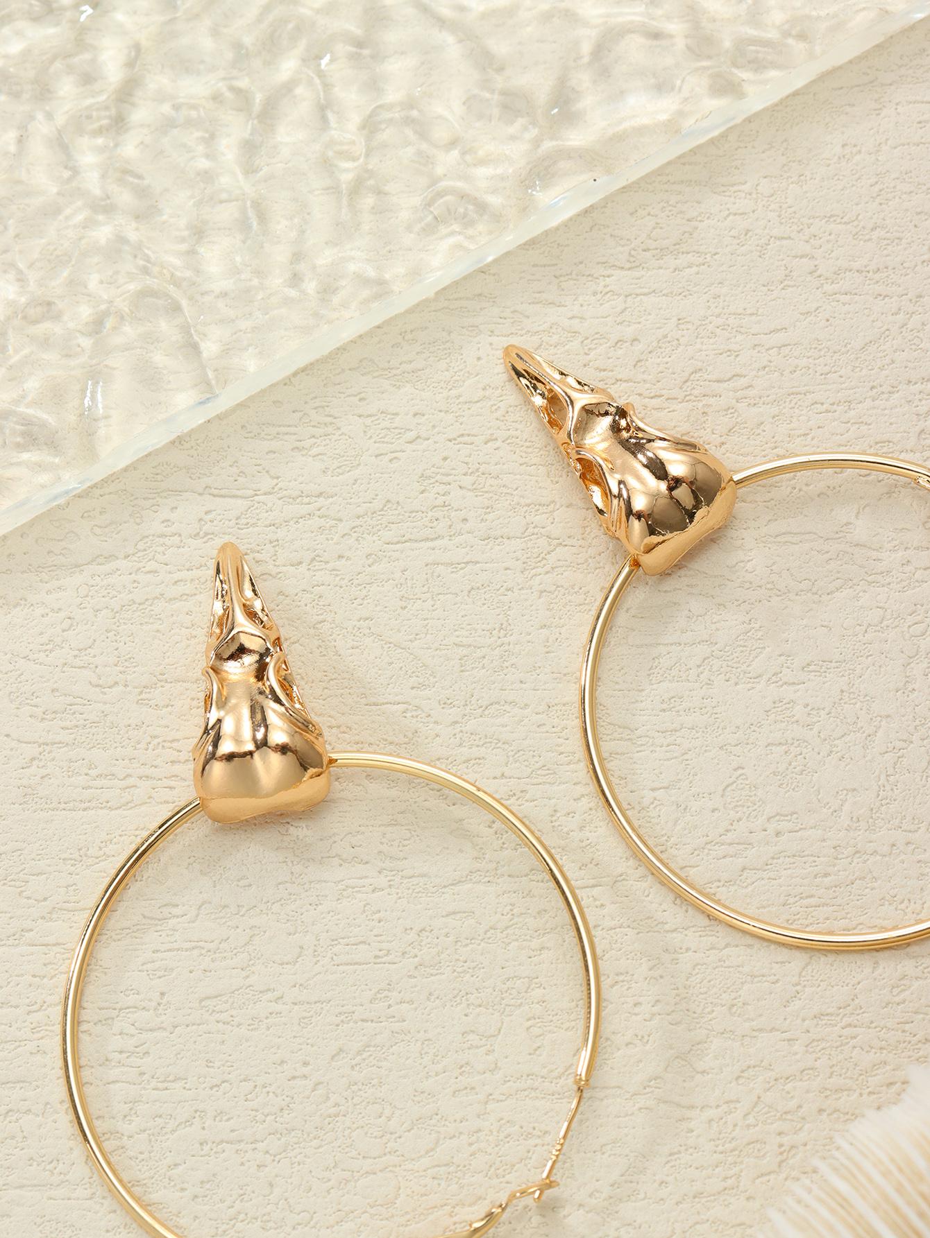 Pendientes de calavera de pájaro estilo gótico