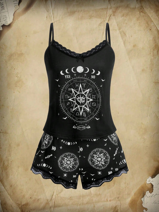 Academia Sun & Moon Lace PJ Set