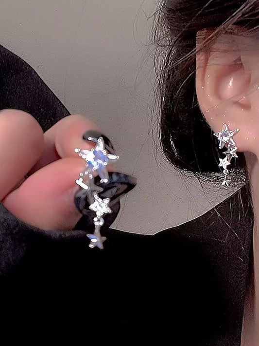 Pendientes con forma de estrella y diamantes de imitación