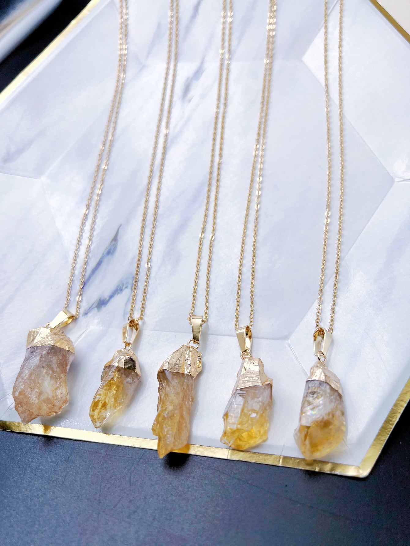 Collar de piedra citrino brasileño Natural, colgante de cristal curativo, energía espiritual, el mejor regalo para Amiga, 1 ud.