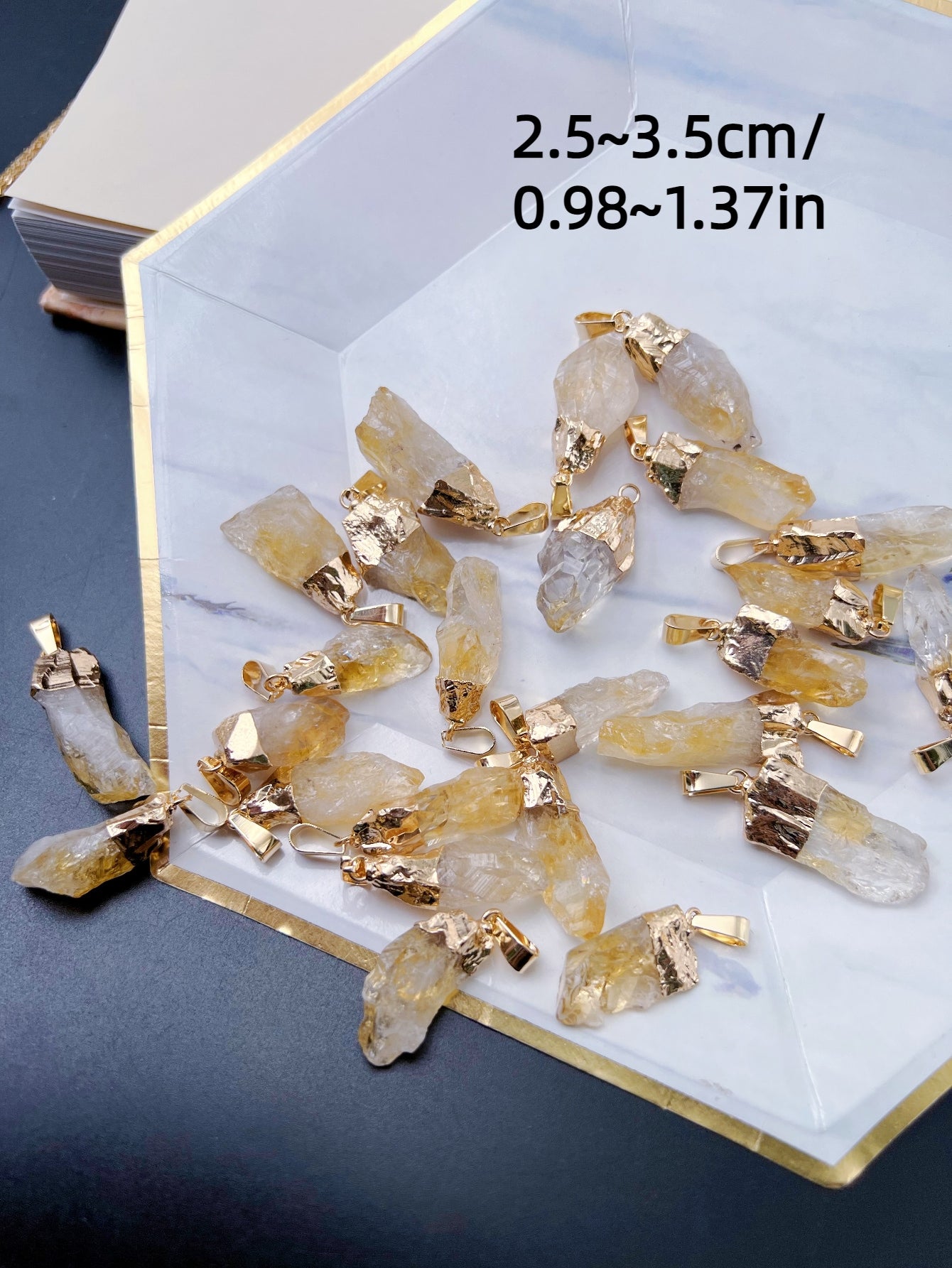 Collar de piedra citrino brasileño Natural, colgante de cristal curativo, energía espiritual, el mejor regalo para Amiga, 1 ud.