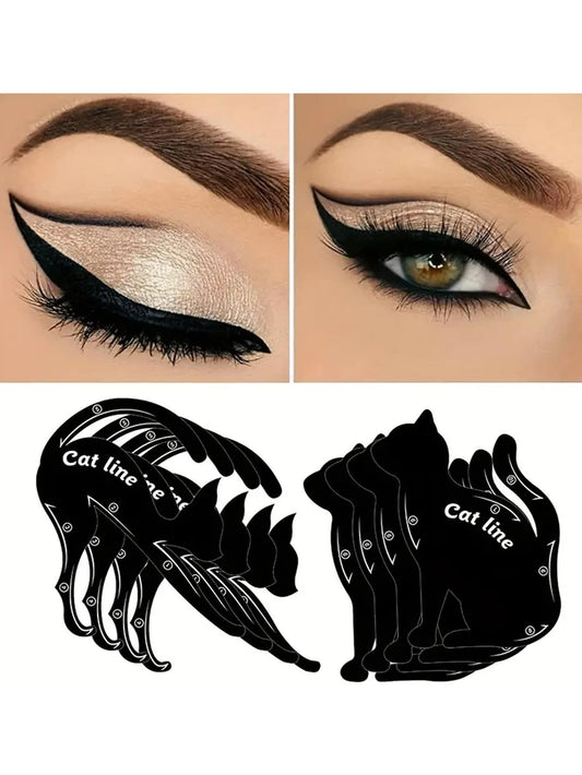 Juego de plantillas de lápiz delineador de ojos de doble punta Black Cat para maquillaje de ojos fácil y rápido, 2 piezas