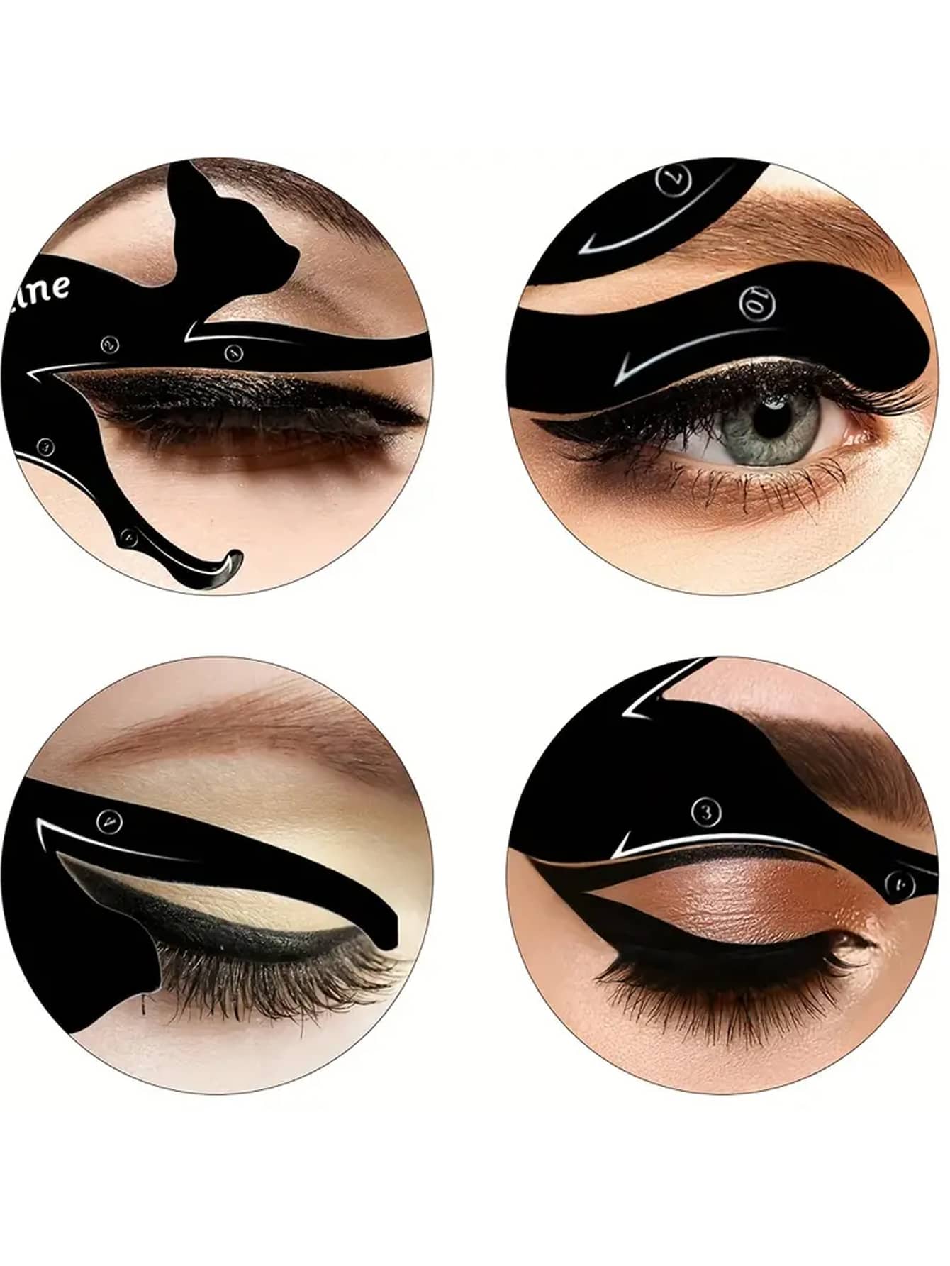Black Cat Dual ended Eyeliner Pencil Template Set For Quick Easy Eye Makeup 2pc