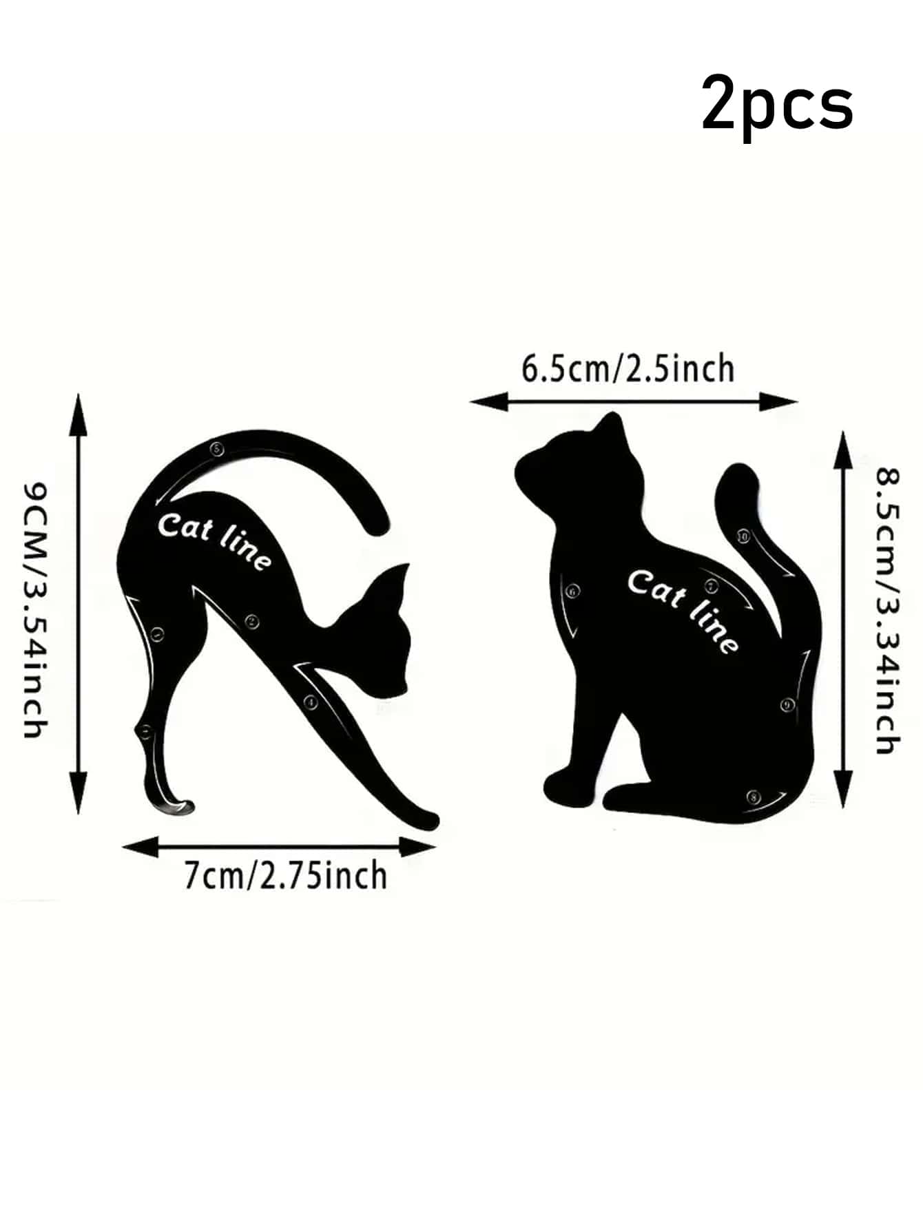 Black Cat Dual ended Eyeliner Pencil Template Set For Quick Easy Eye Makeup 2pc