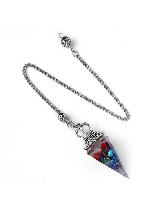 Hexagon Pendulum with Crystal Fragments