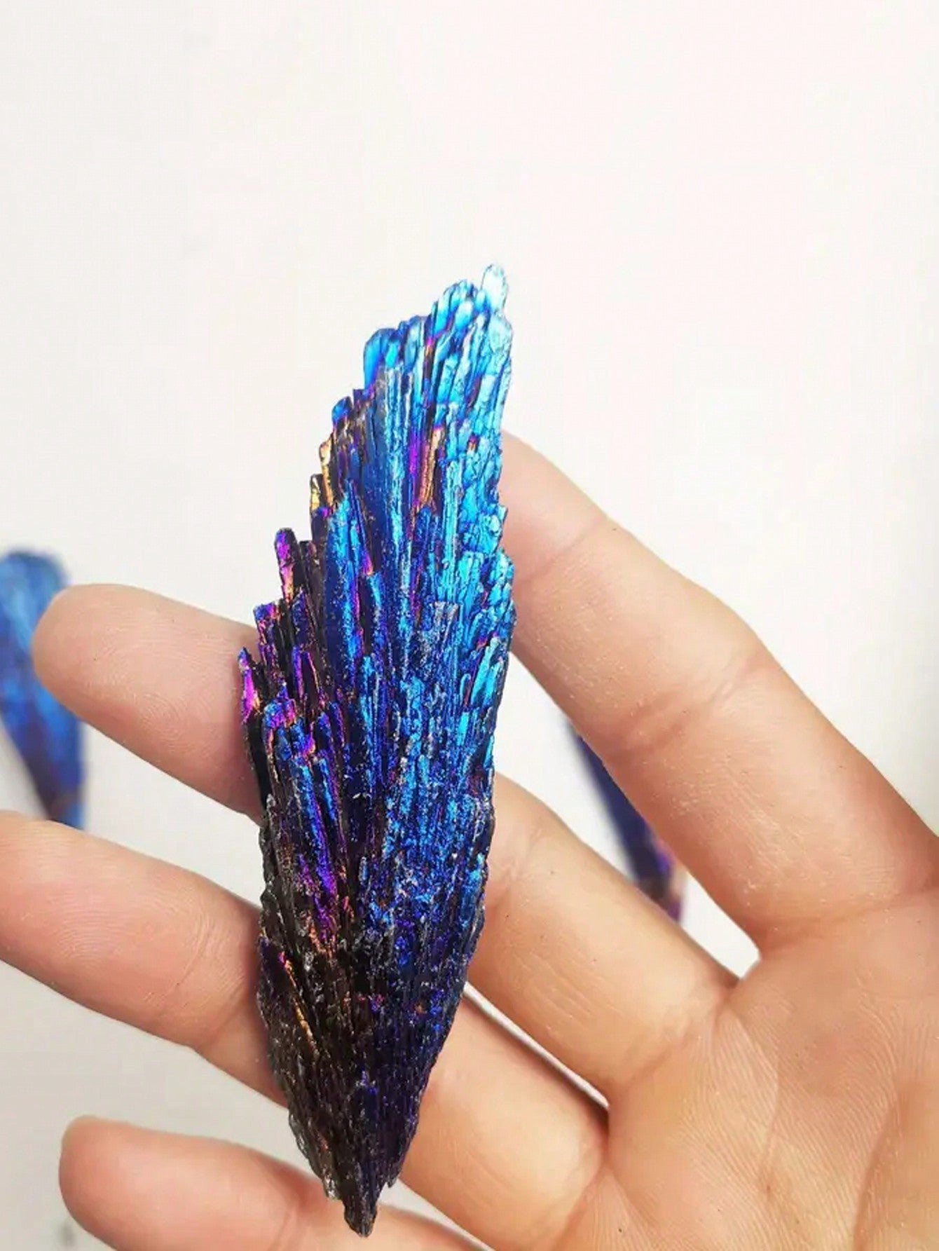 Blue Aura Bismuth Feather Bismuth Crystal Healing Spiritual Meditation 1pc