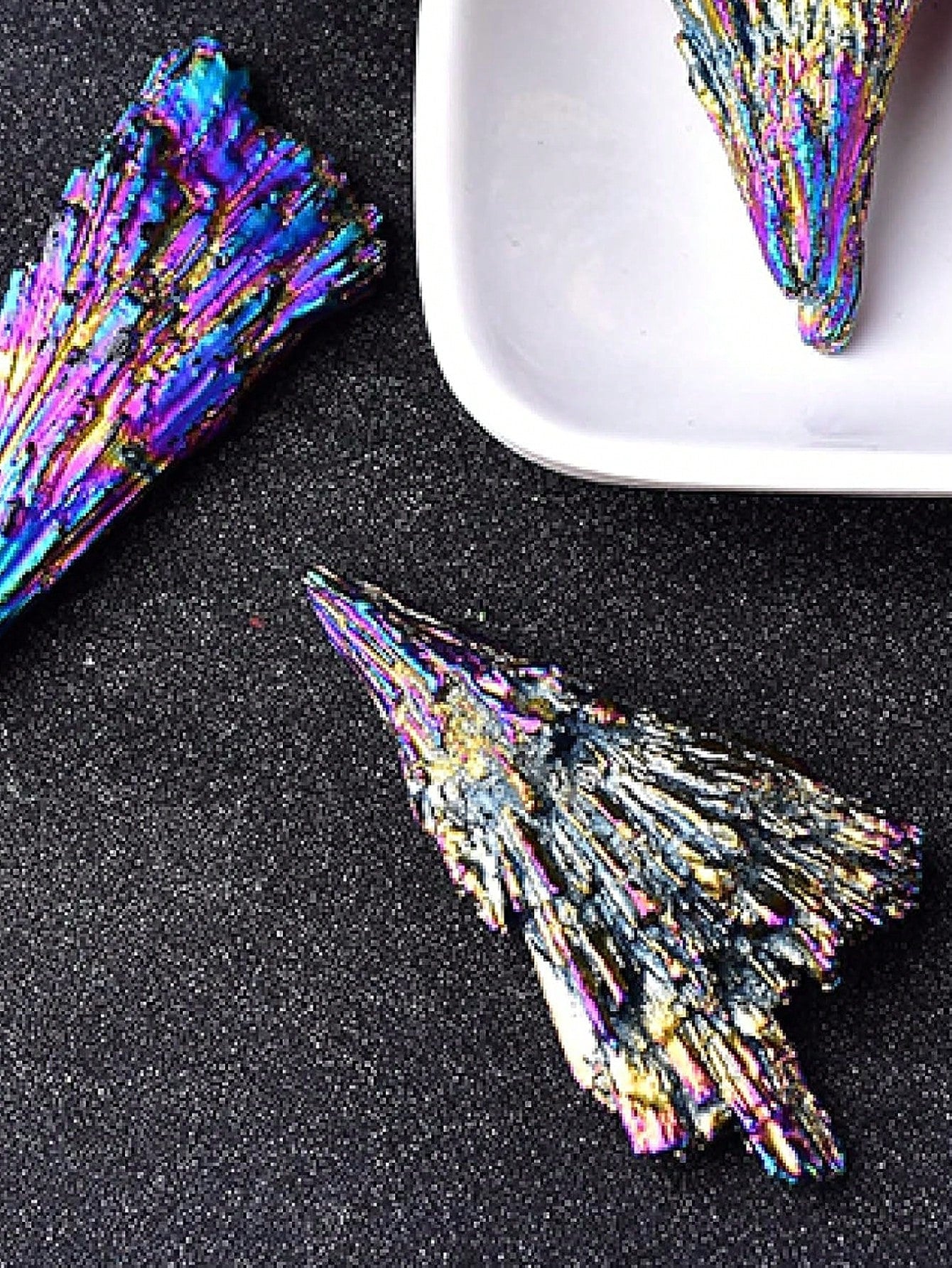 Blue Aura Bismuth Feather Bismuth Crystal Healing Spiritual Meditation 1pc