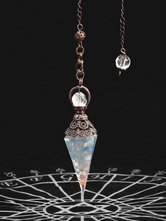 Colgante de piedras preciosas puntiagudas de siete chakras, 6 facetas, péndulos de cristal curativo para radiestesia, adivinación, escudriñamiento, equilibrio Wicca, producto espiritual, 1 pieza