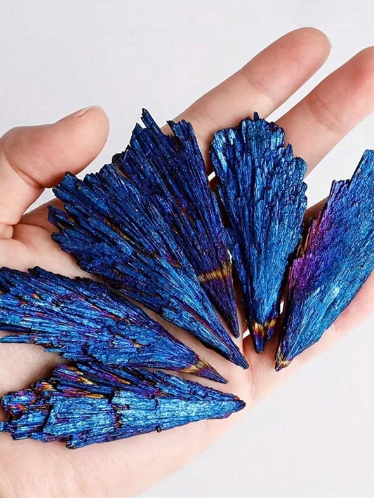 Blue Aura Bismuth Feather Bismuth Crystal Healing Spiritual Meditation 1pc