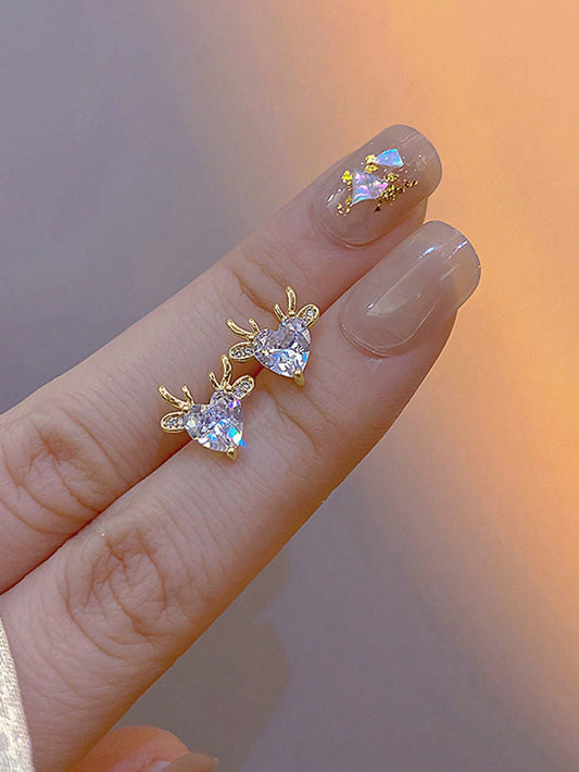 Dainty Deer Stud Earrings