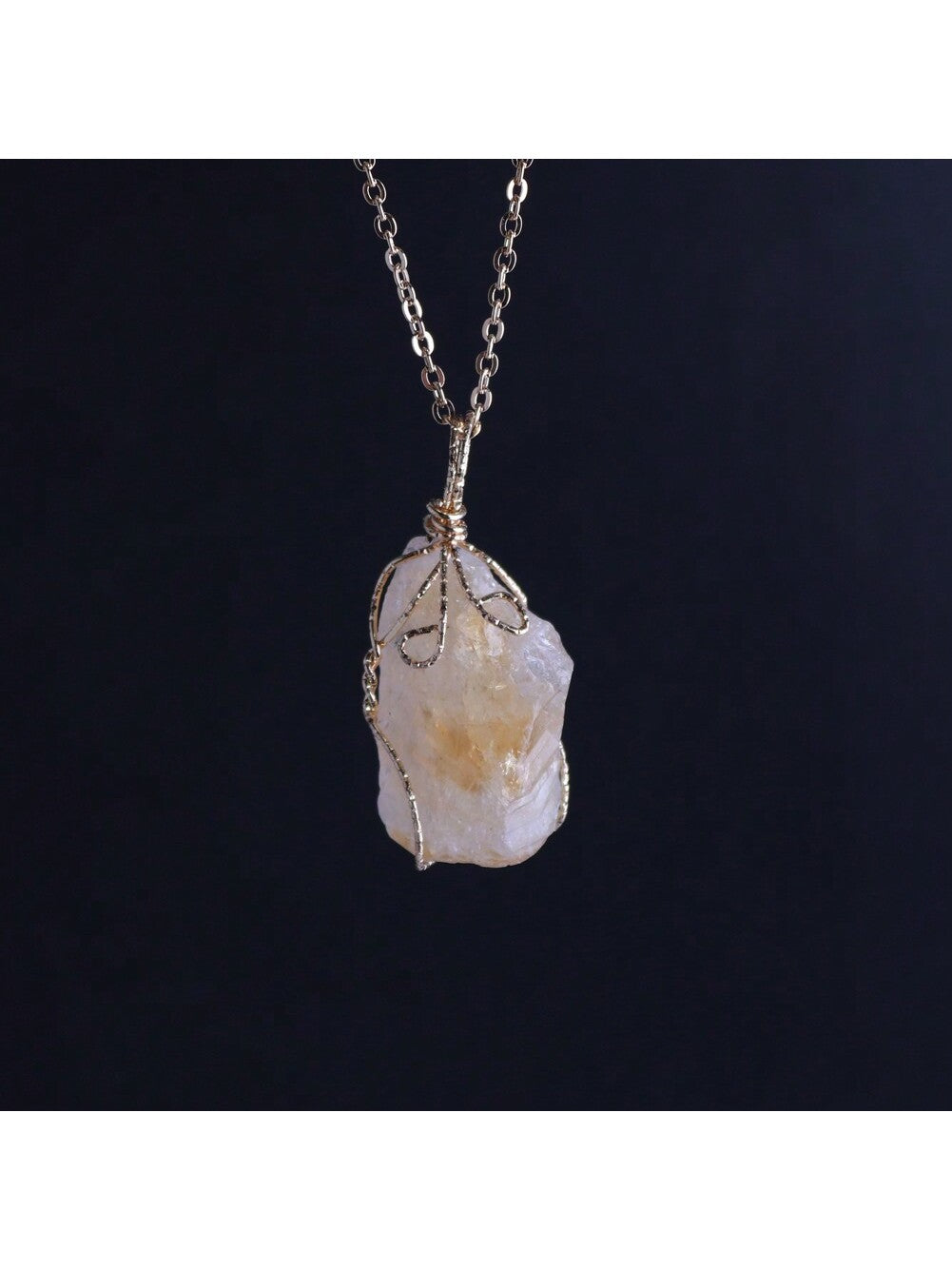 Natural Raw Stone Pendant Necklace